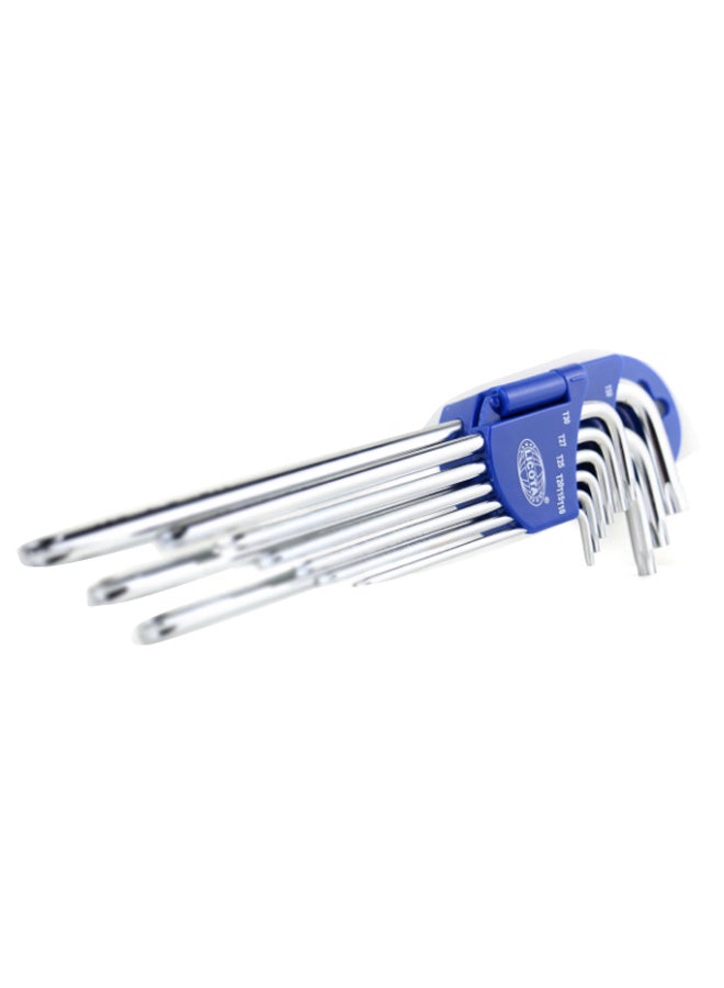 LICOTA 9-Piece Angular Extra-Long Tork Set Silver/Blue  - Image 1