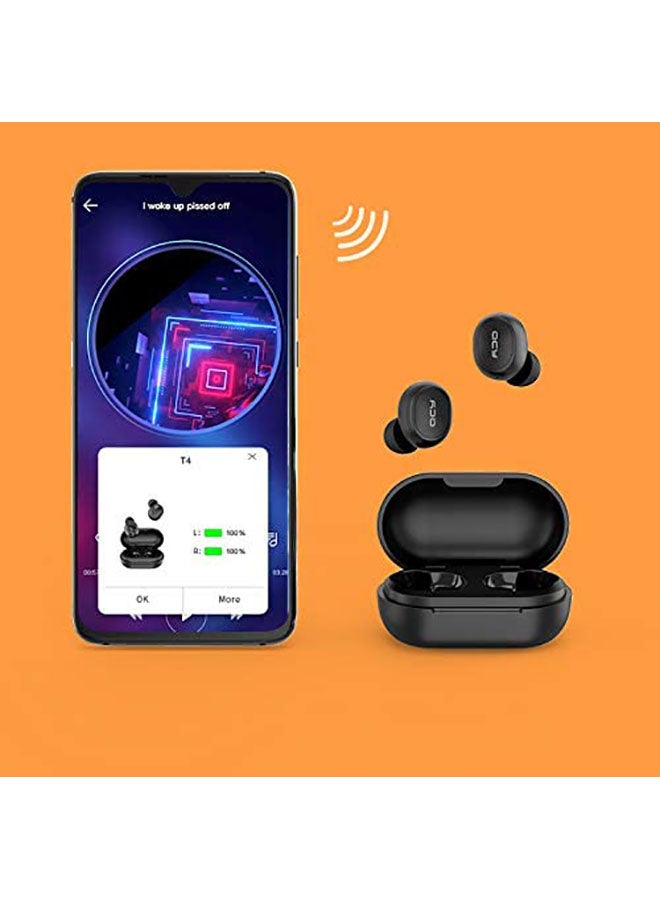 QCY - T9S TWS Wireless In-Ear Earbuds Black - Image 1