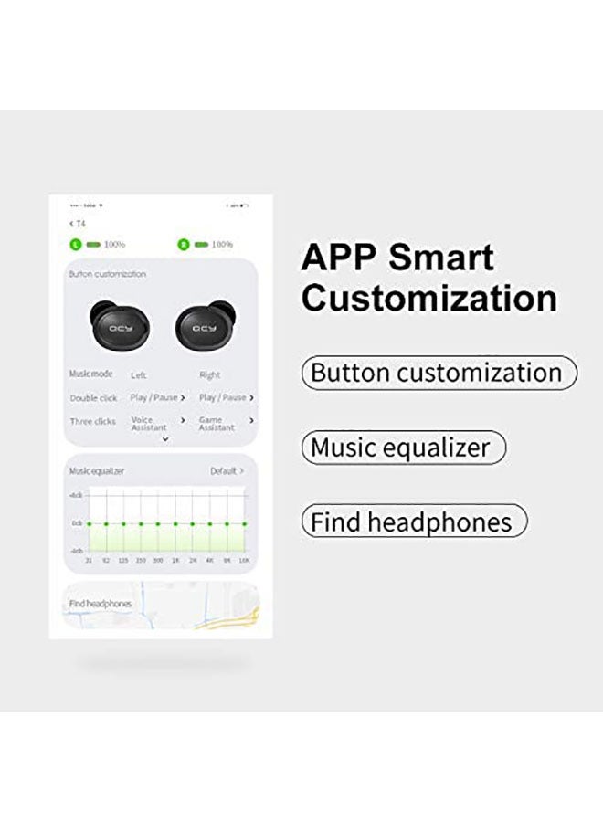 QCY - T9S TWS Wireless In-Ear Earbuds Black - Image 1