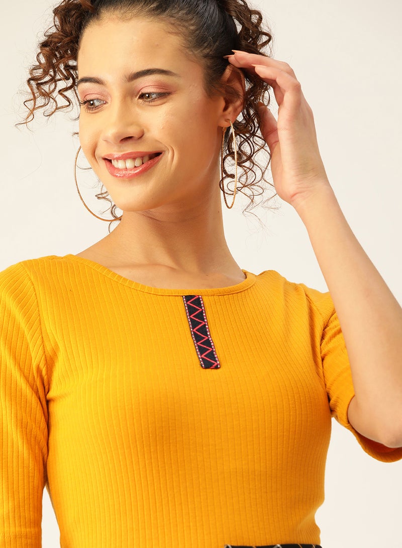 DressBerry Striped T-Shirt Yellow  - Image 4