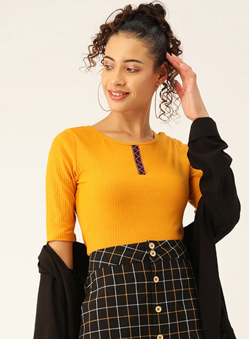 DressBerry Striped T-Shirt Yellow  - Image 1