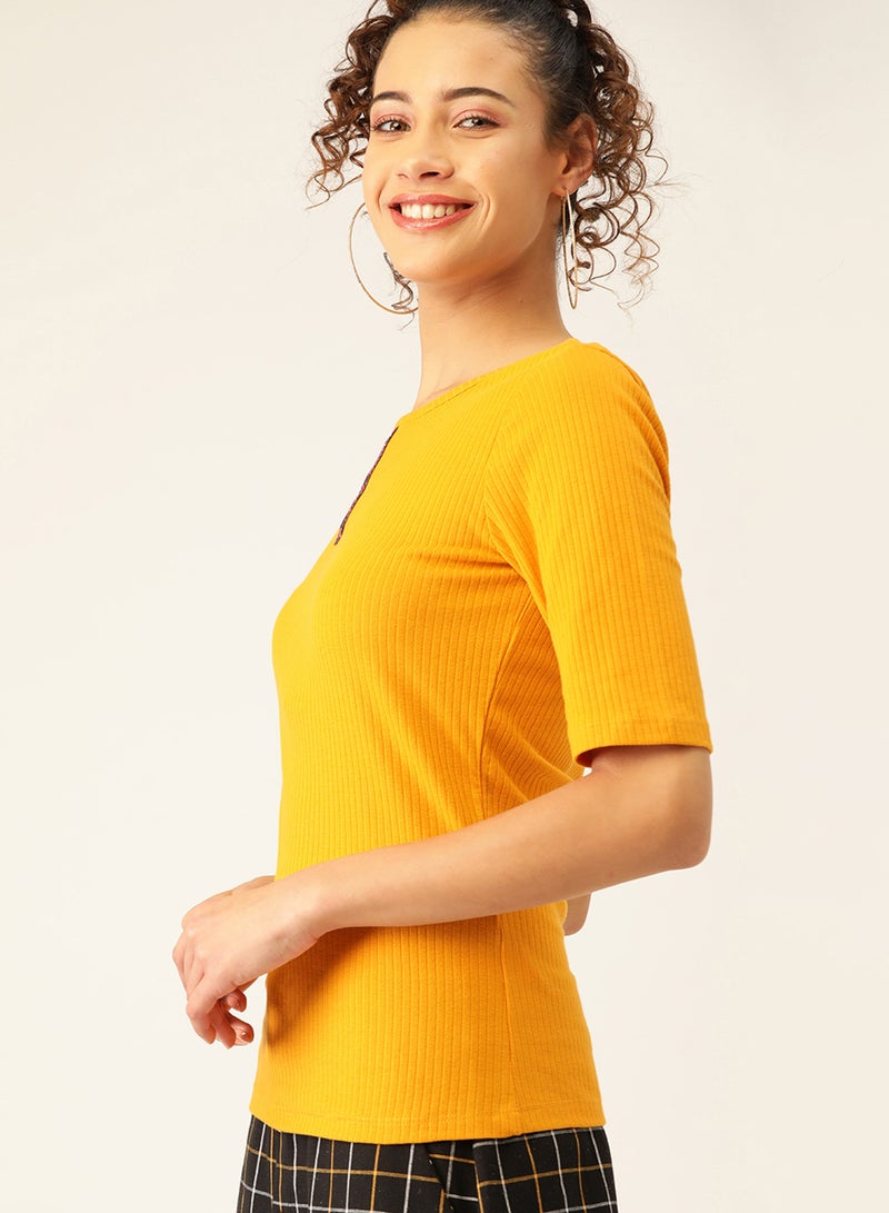 DressBerry Striped T-Shirt Yellow  - Image 3