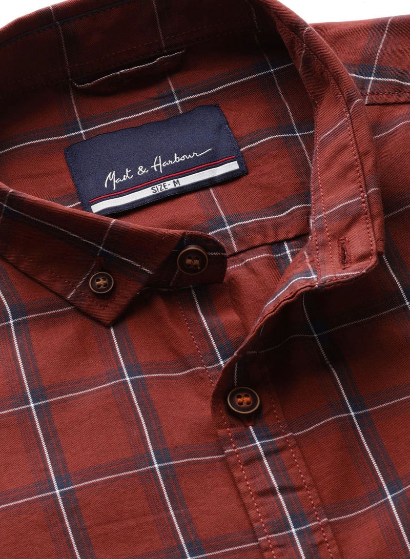 Check Button Down Shirt Red/Rust Cheeks