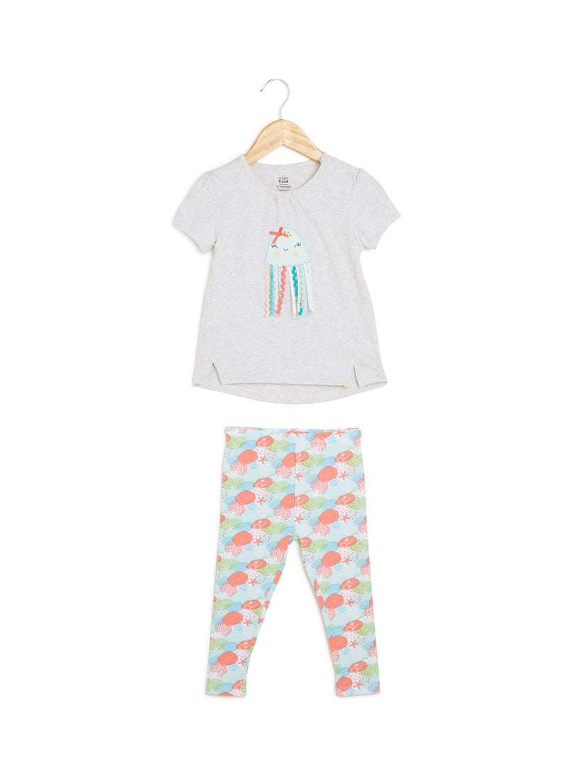 MINIKLUB - Jellyfish Top and Leggings Set Grey - Image 1