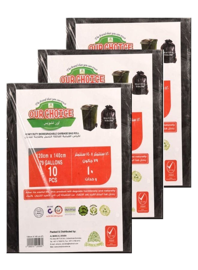 OUR CHOICE - Pack Of 3 HD Trash Garbage Bag Black 120 x 140centimeter - Image 1