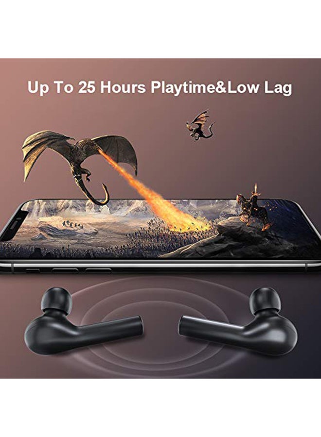 RENON Bluetooth Wireless In-Ear Earbuds With Charging Case Black - Image 5