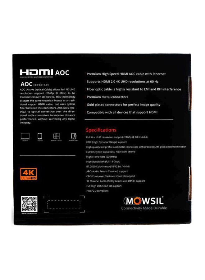 موسل كابل HDMI AOC بدقة 4K. أسود  - Image 4