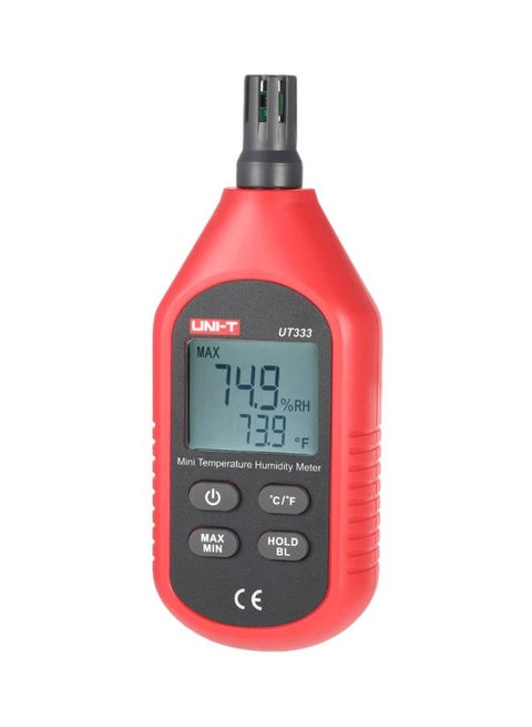 UT333 Mini Digital Temperature Humidity Meter Red/Black