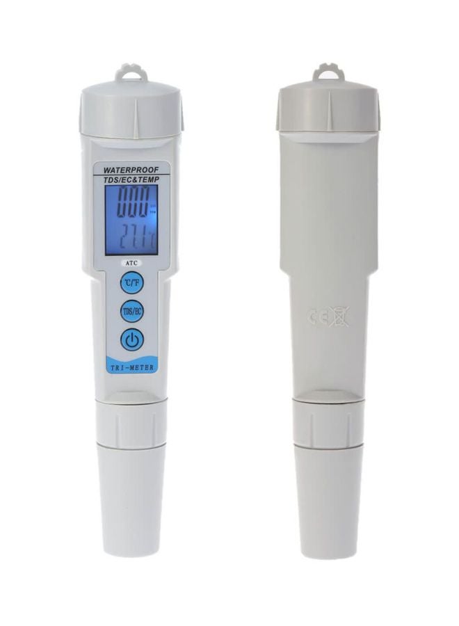 3-In-1 Digital Water Testing Meter White 21cm - Image 1