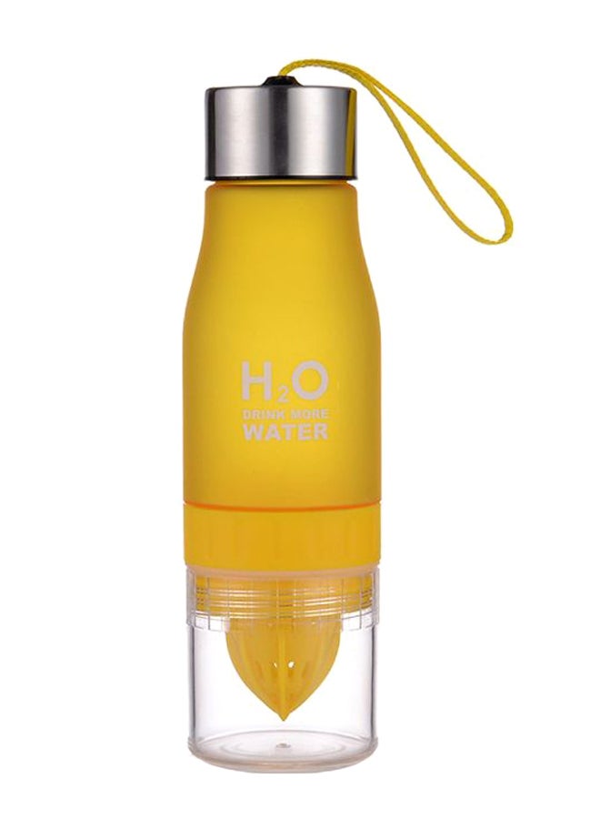 Generic - Portable Fruit Cup Manual Fruit Juice Water Bottle Yellow/Clear/Silver 240 x 70mm - Image 1