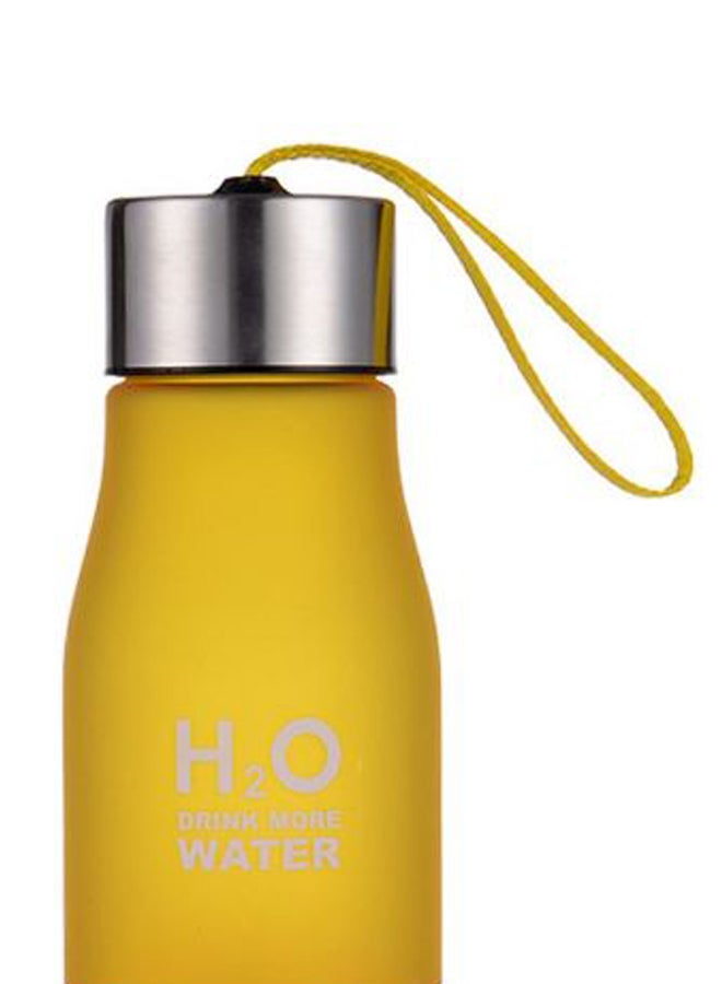 Generic - Portable Fruit Cup Manual Fruit Juice Water Bottle Yellow/Clear/Silver 240 x 70mm - Image 1