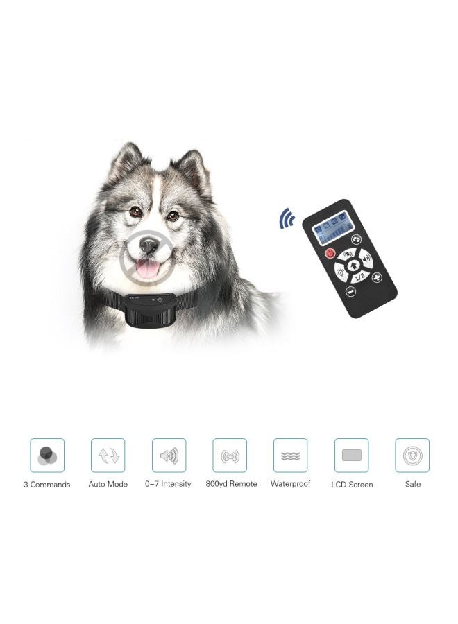Waterproof Anti-Bark Pet Training Collar With Remote Control Black 18cm - Image 3