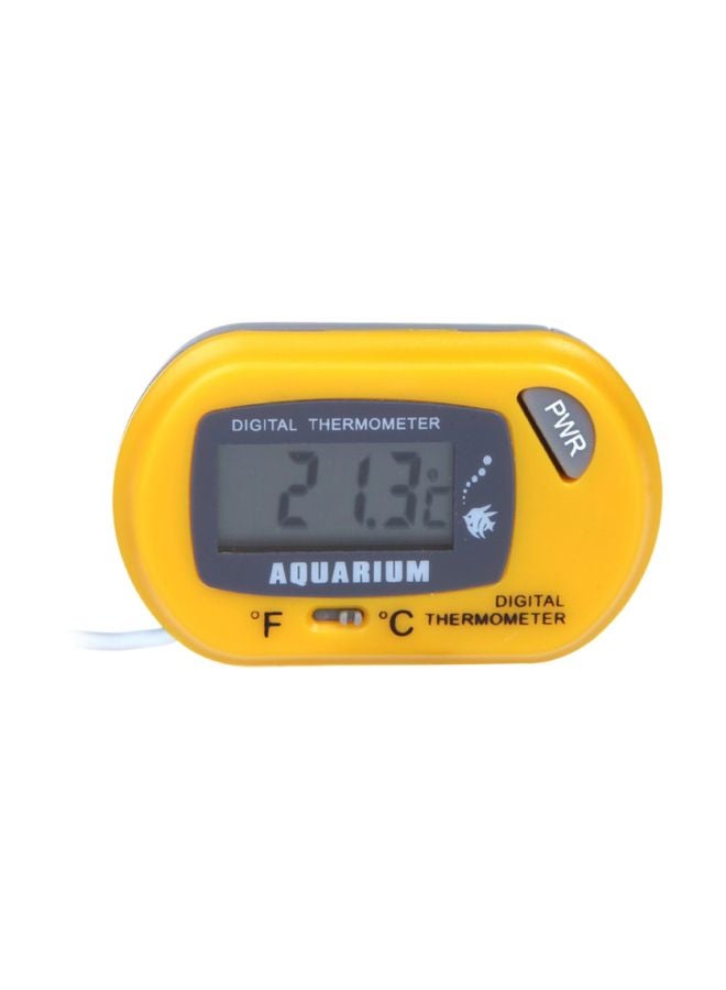 ميزان حرارة رقمي لحوض السمك بشاشة LCD أصفر/رمادي 13سم - Image 1