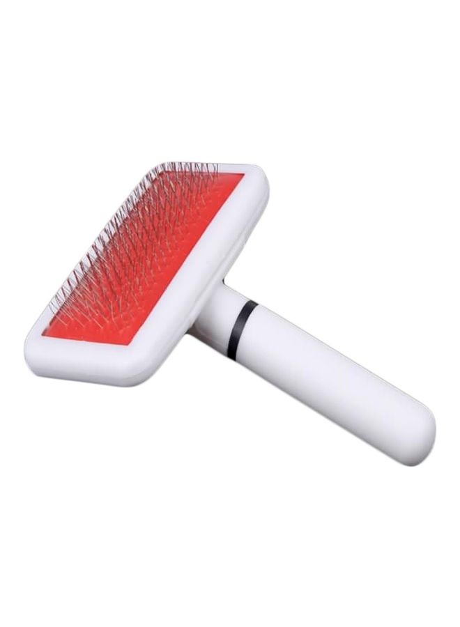 Shedding Grooming Hair Brush White/Red 14cm - Image 1