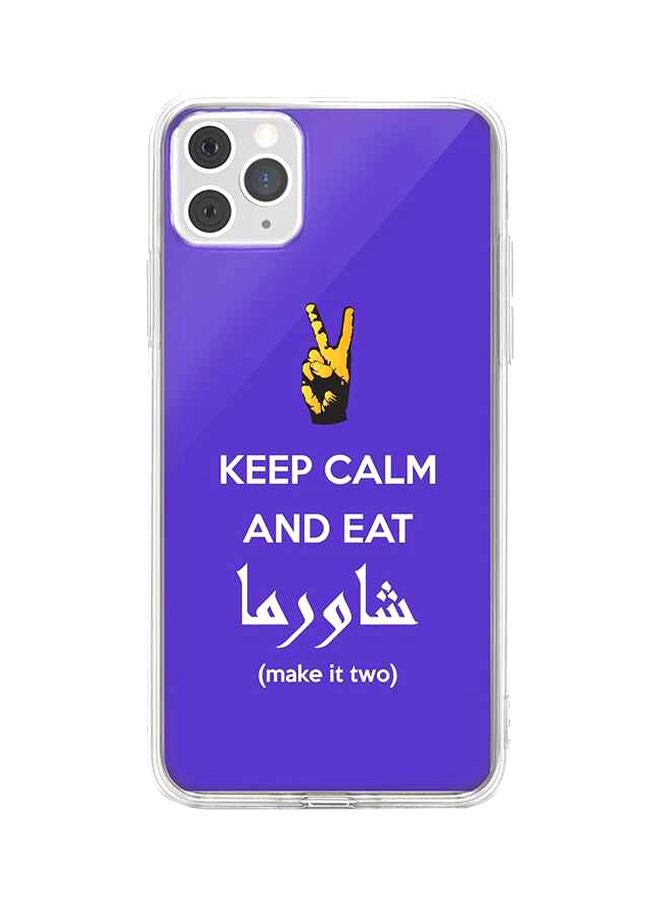 Stylizedd Protective Case Cover For Apple iPhone 11 Pro Max Keep Calm And Eat Shawarma (Blue)