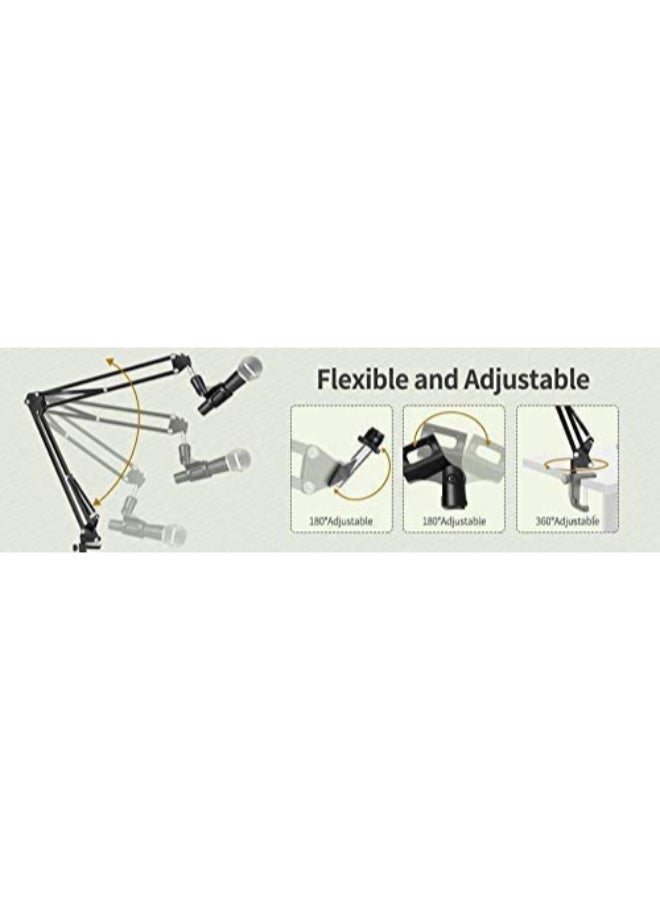 MIKE Adjustable Microphone Suspension Boom Scissor Arm Stand For Radio Broadcasting - Image 5
