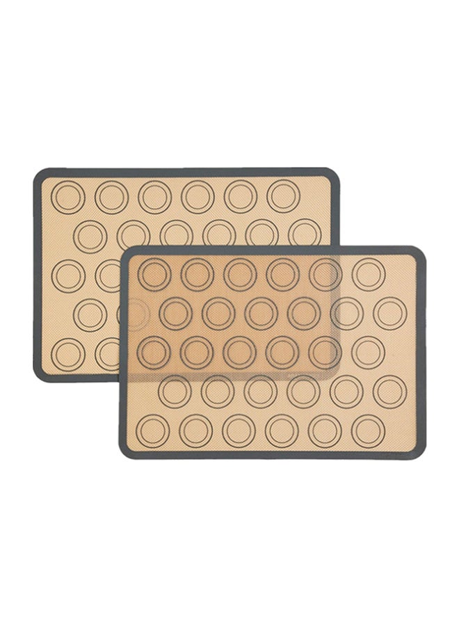 2-Piece Heat Resistant Baking Mat Grey/Orange 44 x 1 x 30cm