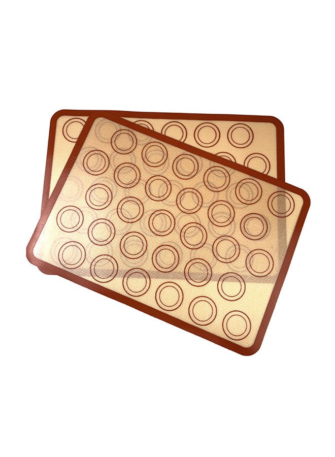 طقم حصيرة الخبز مقاومة للحرارة مكونة من قطعتين أحمر 44 x 1 x 30سم - Image 1