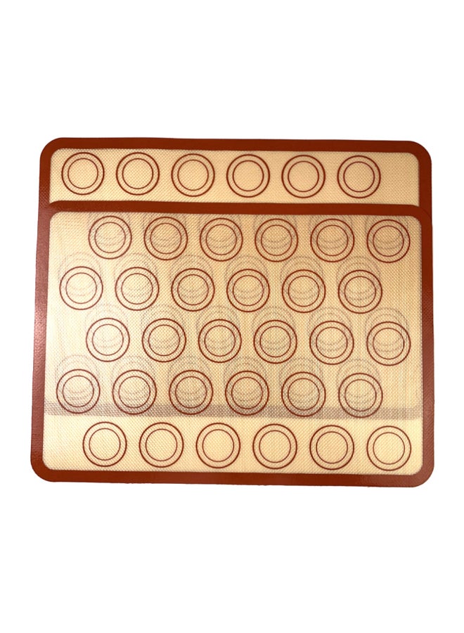 طقم حصيرة الخبز مقاومة للحرارة مكونة من قطعتين أحمر 44 x 1 x 30سم - Image 2