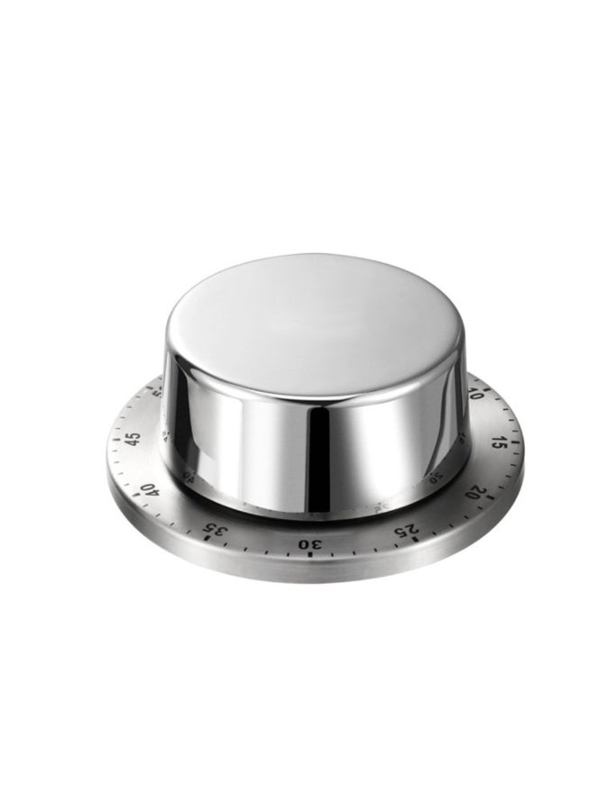 60 Minutes Mechanical Magnetic Timer Silver 8.5 x 4.5 x 8.5cm