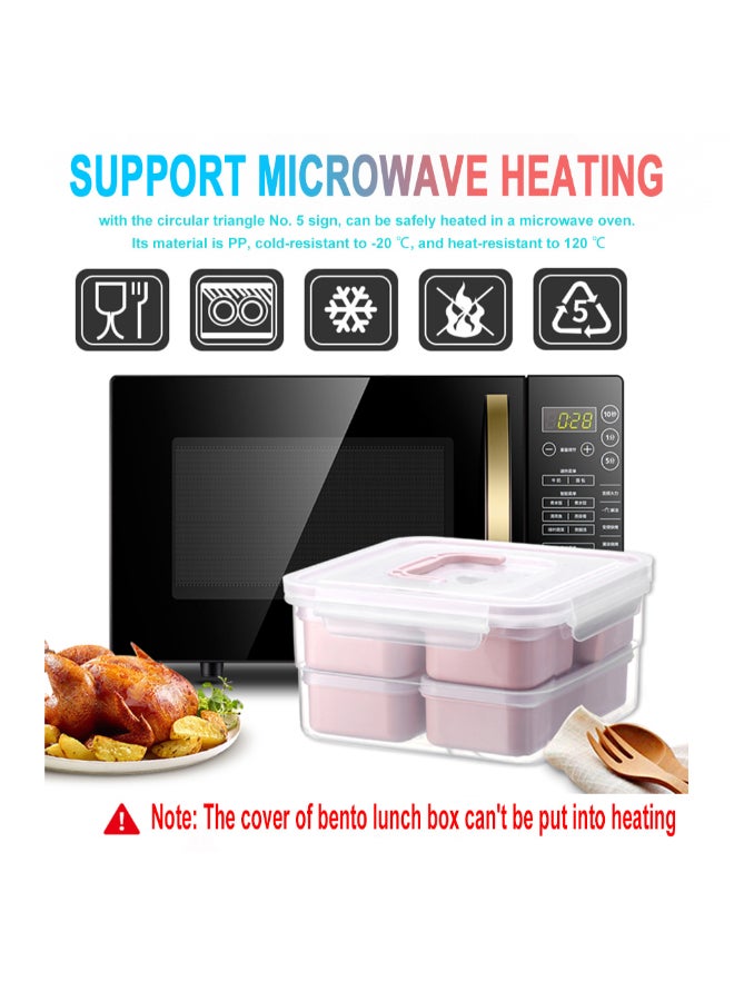Portable 6 Compartment Food Container Green 23 x 12 x 23cm
