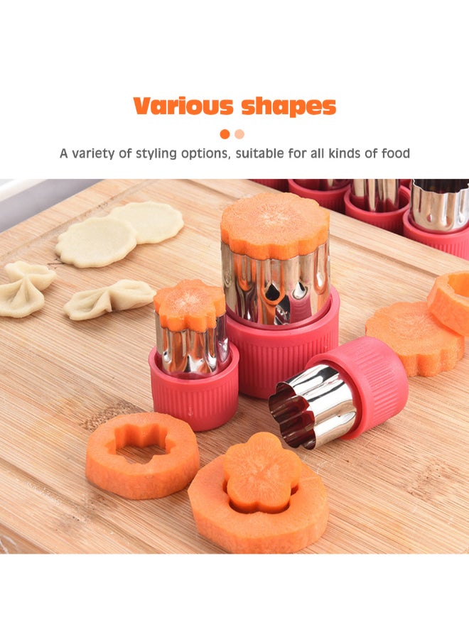 قالب تقطيع البسكويت مزين بنقوش بارزة من 12 قطعة وردي 20 x 4.5 x 6.5سم - Image 2