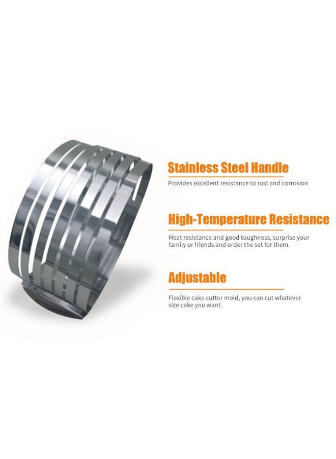 قطاعة كيك متعددة الطبقات وقابلة للتعديل مصنوعة من الستانلس ستيل فضي 25 x 9 x 24.5سم - Image 2