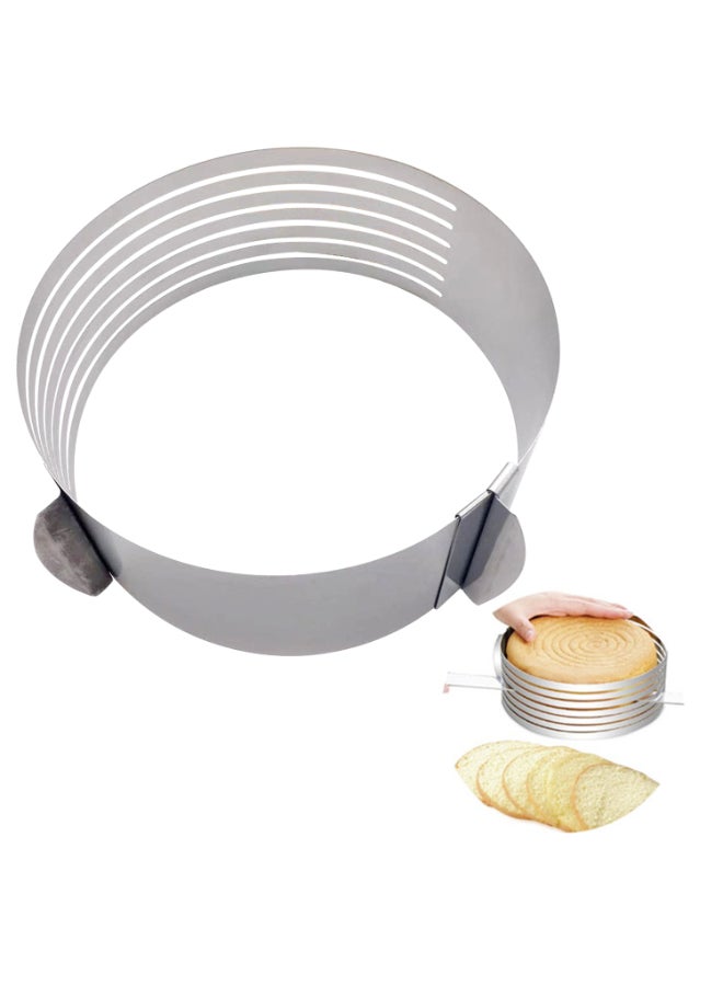 قطاعة كيك متعددة الطبقات وقابلة للتعديل مصنوعة من الستانلس ستيل فضي 25 x 9 x 24.5سم - Image 3