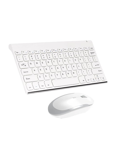 Mini Wireless Keyboard With Mouse White