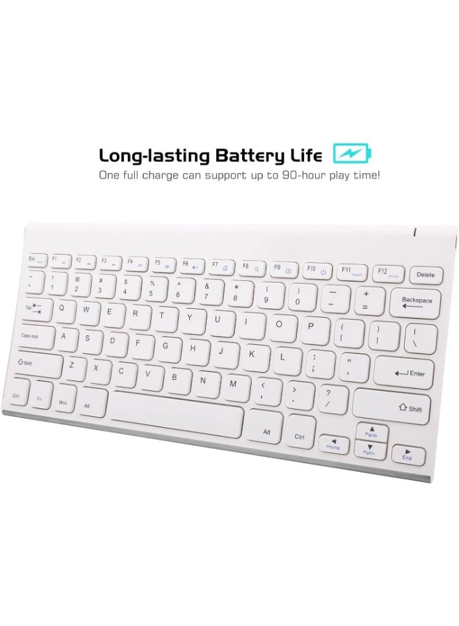 Mini Wireless Keyboard With Mouse White