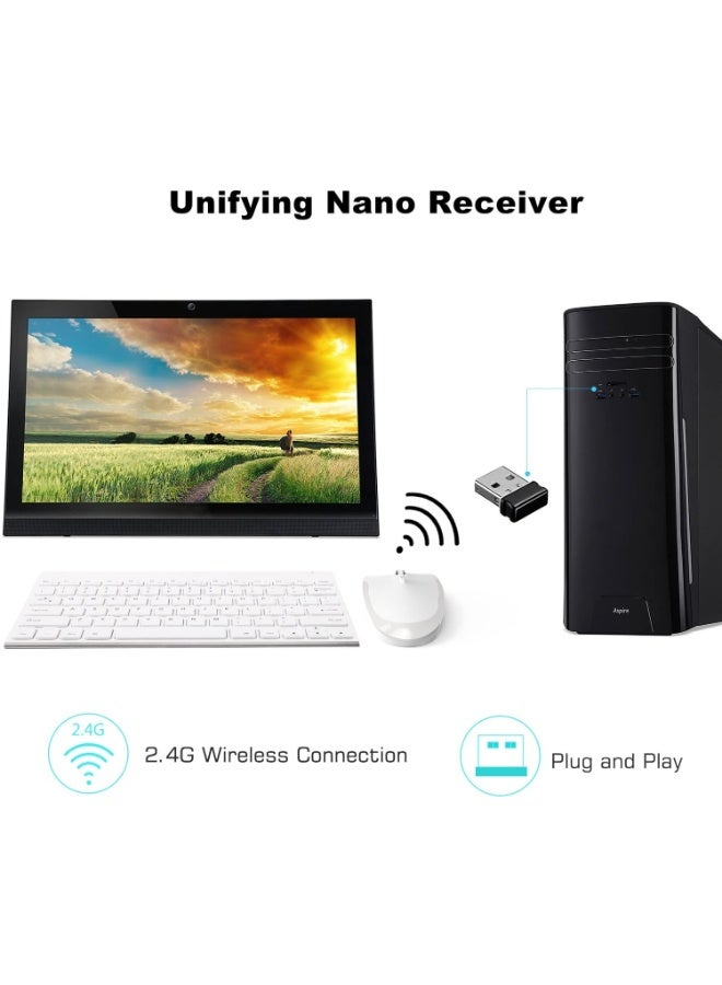 Mini Wireless Keyboard With Mouse White