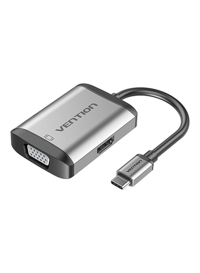 فينشن موزع TFAHB بمنفذ USB C ‫4 في 1 أسود/ فضي - Image 1