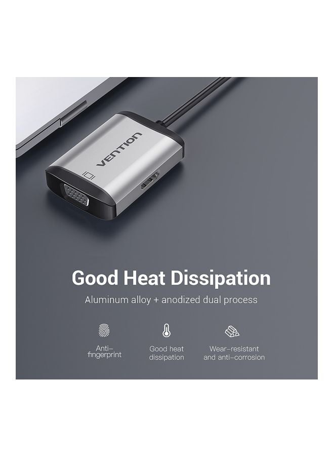 فينشن موزع TFAHB بمنفذ USB C ‫4 في 1 أسود/ فضي - Image 5