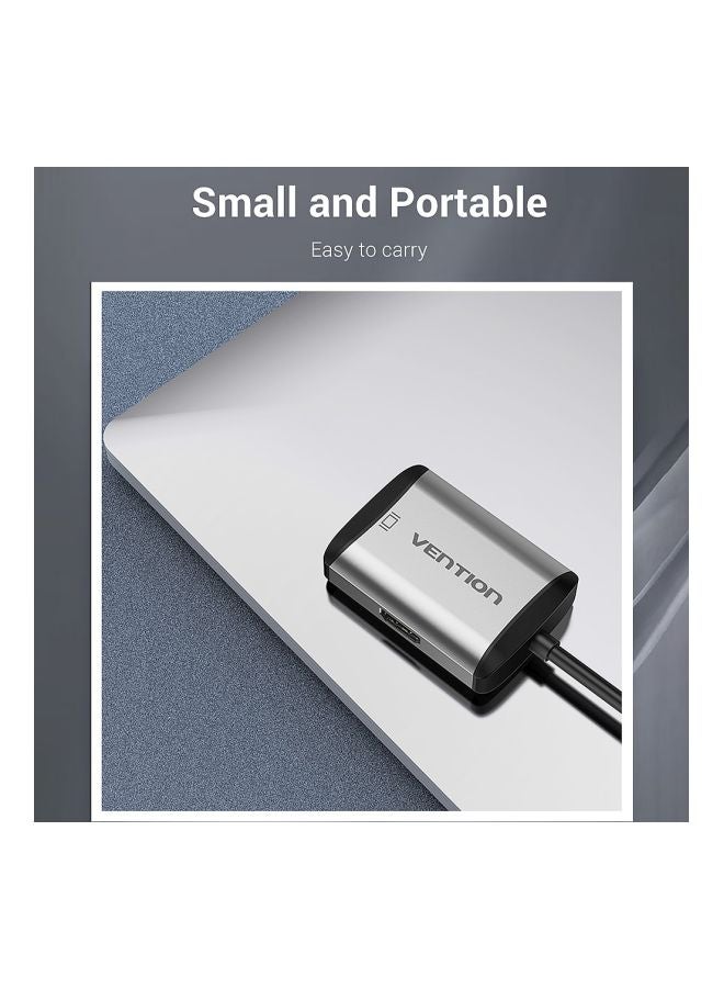 فينشن موزع TFAHB بمنفذ USB C ‫4 في 1 أسود/ فضي - Image 4