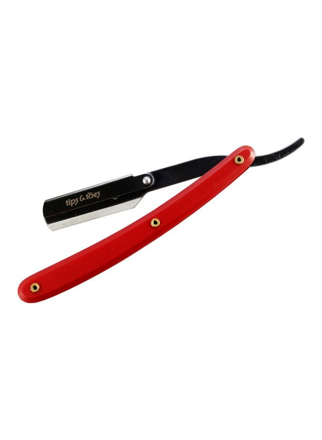 Tips & Toes Professional Straight Edge Barber Razor Red One Size  - Image 1