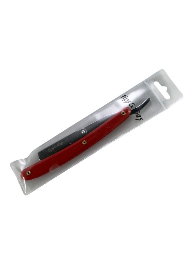 Tips & Toes Professional Straight Edge Barber Razor Red One Size  - Image 3