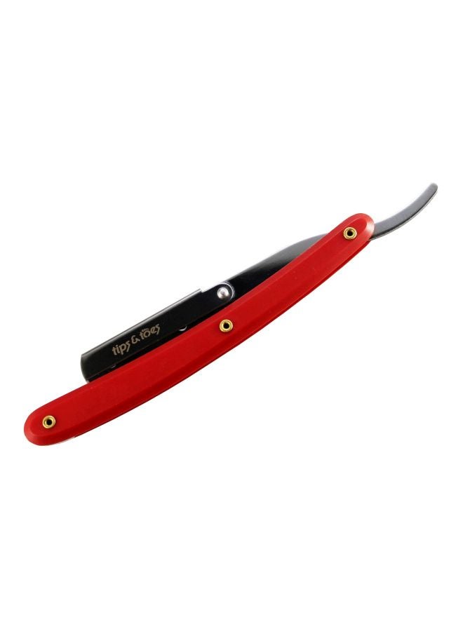 Tips & Toes Professional Straight Edge Barber Razor Red One Size  - Image 2
