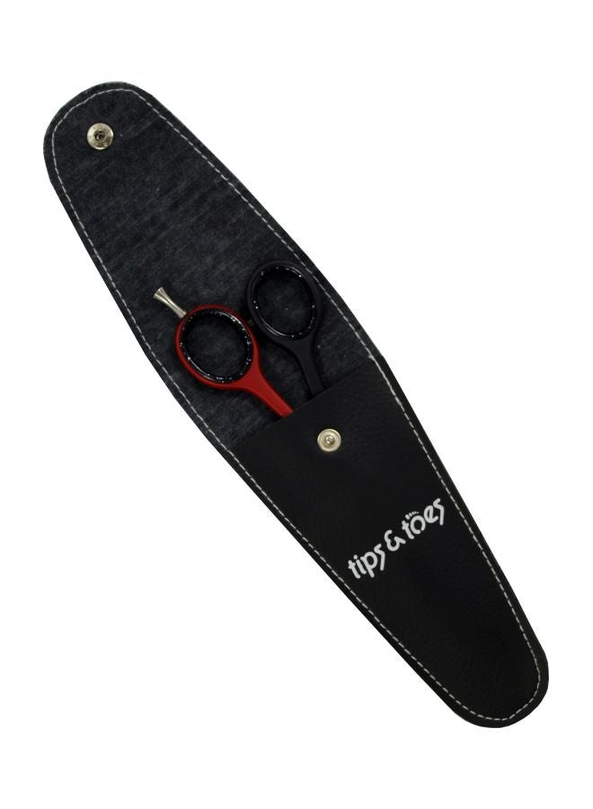 Tips & Toes - Professional Barber Scissors With Case Red/Black - Image 1