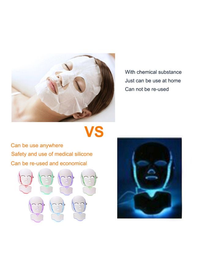 Generic 7-LED Colour Optical Whitening Face Mask With Remote Kit White/Black 230x200mm  - Image 4
