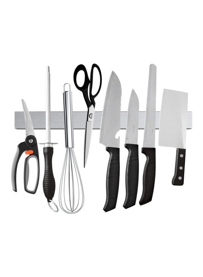 Magnetic Wall Mount Knife Holder Silver 31cm - Image 1