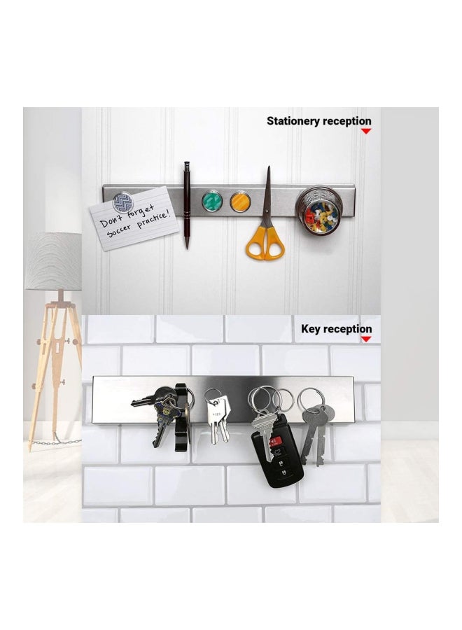 Magnetic Wall Mount Knife Holder Silver 31cm - Image 2