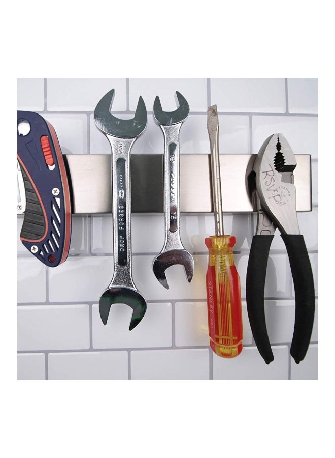 Magnetic Wall Mount Knife Holder Silver 31cm - Image 5