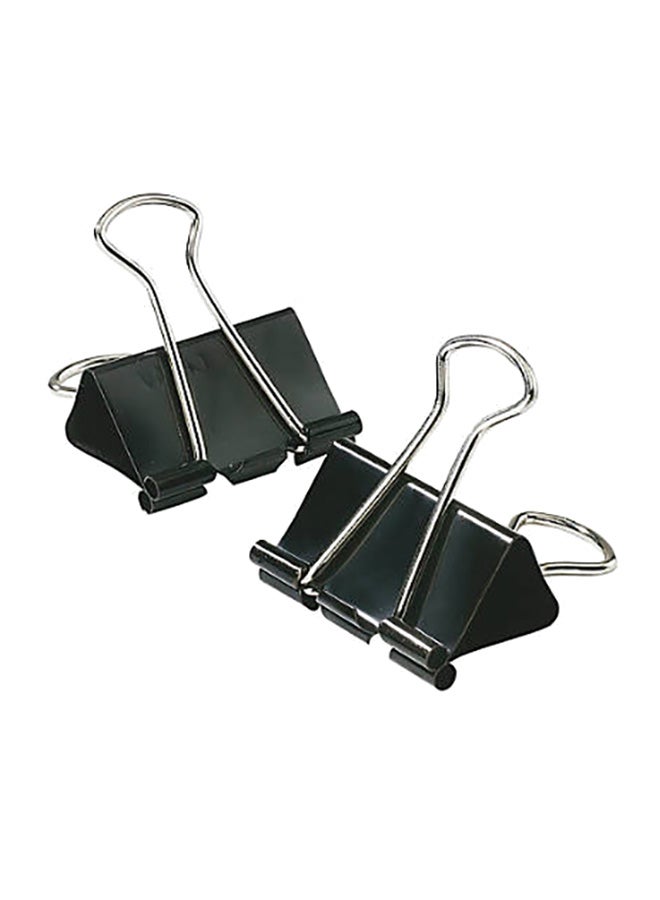 Deluxe Amt 12-Piece Binder Clip Set Black/Silver 