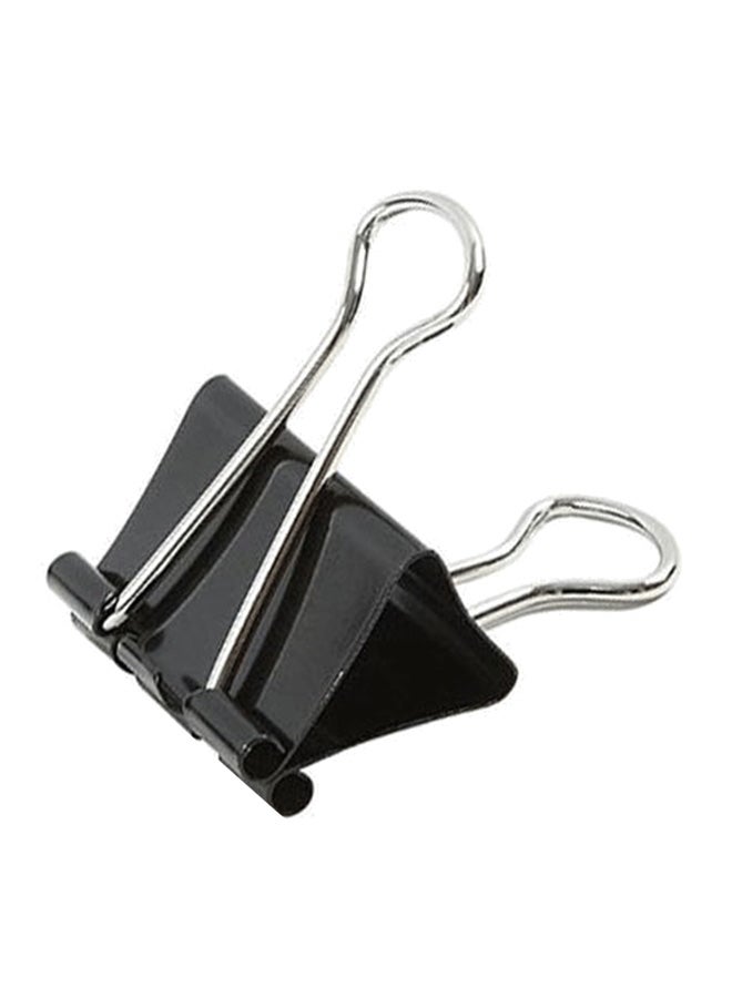 Deluxe Amt 12-Piece Binder Clip Set Black/Silver 