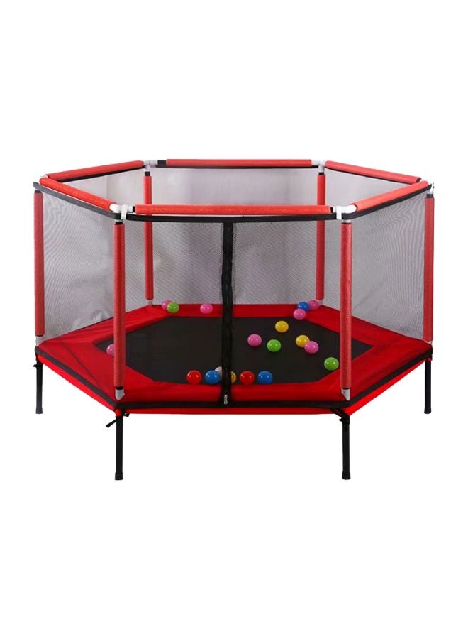 Fancy Trampoline With Safety Enclosure Net Jumping Mat 157x120x157cm  - Image 1