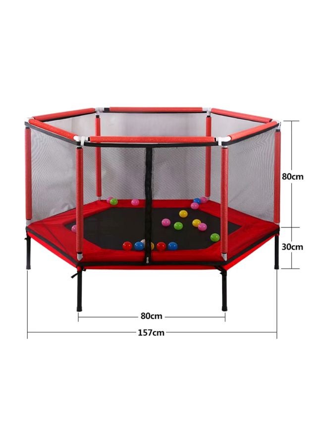 Fancy Trampoline With Safety Enclosure Net Jumping Mat 157x120x157cm  - Image 2