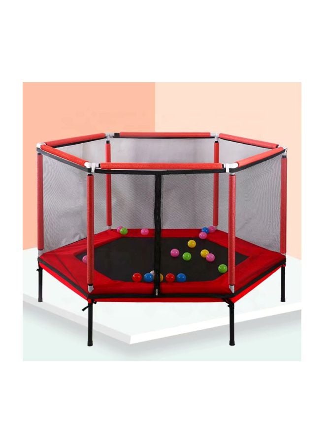Fancy Trampoline With Safety Enclosure Net Jumping Mat 157x120x157cm  - Image 5