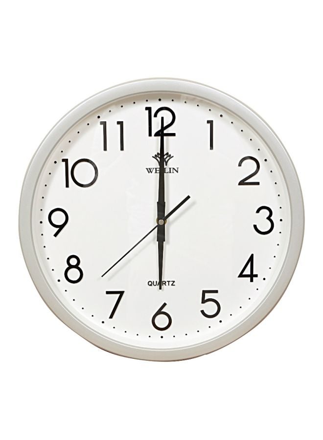 Round Shaped Analog Wall Clock White 35x35centimeter