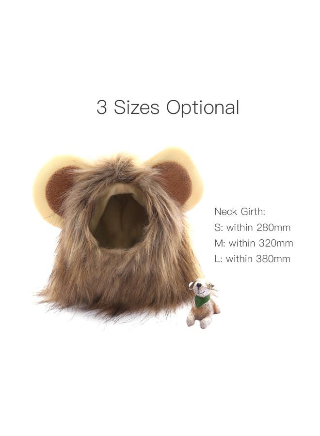 Pet Costume Wig Cap Brown 20x20x5cm - Image 3