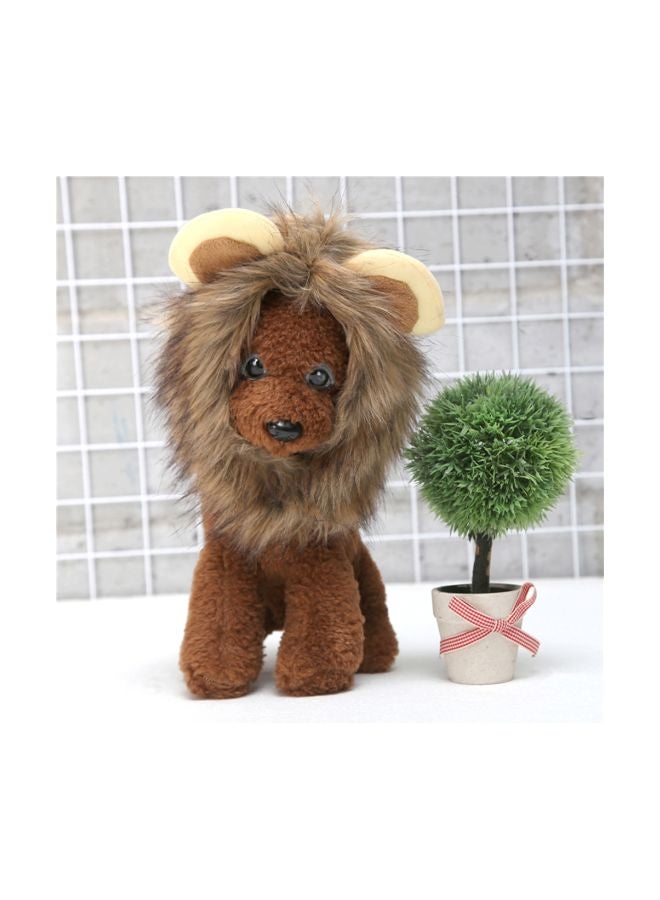 Pet Costume Wig Cap Brown 20x20x5cm - Image 4